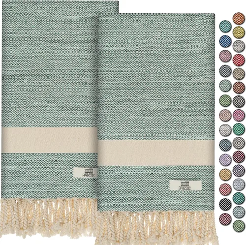 Miniatura 97 de EPHESUS TOWELS Toallas de Mano - Juego de 2 18" x 30" - Toalla de Mano Turca Decorativa para Baño, Cocina, Invitados, Cara, Cabello, Té, Paño