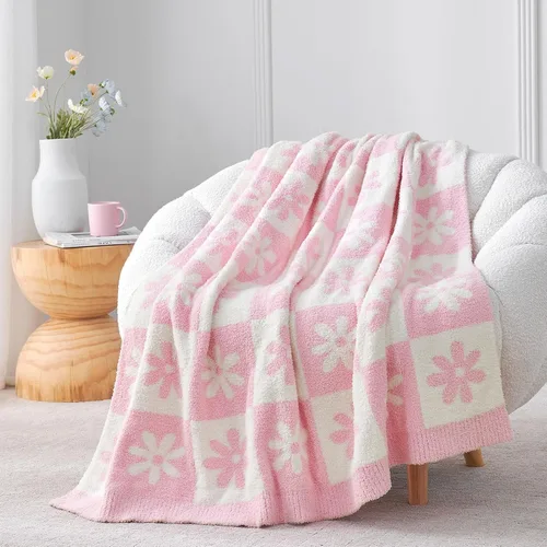 Miniatura 40 de Snuggle Sac - Manta a cuadros, manta roja para sofá, manta de microfibra de franela buffalo a cuadros, mullida, cálida, acogedora, suave, manta