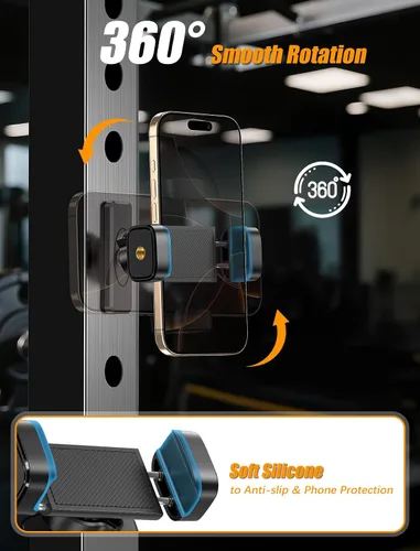 Miniatura 7 de Soporte magnético para teléfono de gimnasio: soporte magnético ajustable de 360 grados, accesorios de gimnasio para hombres y mujeres, compatible
