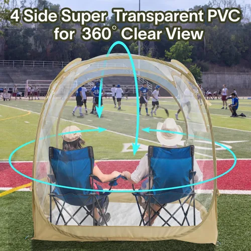 Miniatura 3 de EighteenTek® - Cápsula deportiva con suelo adjunto, visión clara de 360°, protección UV UPF 50+, refugio instantáneo impermeable para todo