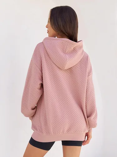 Miniatura 3 de MEROKEETY Sudadera acolchada de gran tamaño para mujer, de manga larga, con cordón y bolsillo