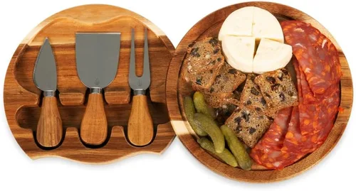 Miniatura 4 de PICNIC TIME Disney Princess Beauty & the Beast - Juego de tabla de queso brie de acacia y cuchillos, juego de tabla de charcutería, tabla de cortar