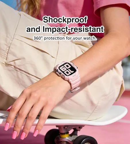 Miniatura 29 de ULTIMAL - Correa resistente con estuche para Apple Watch de 44 mm, correa protectora a prueba de golpes de grado militar para hombres, correa