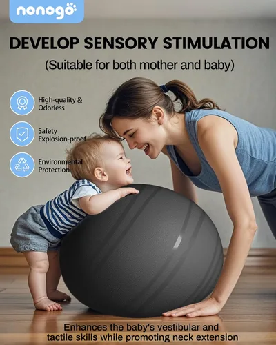 Miniatura 3 de nonogo Bola de parto para embarazo con bandas de resistencia, pelota de ejercicio para entrenamiento, yoga, terapia física, fisio de maternidad