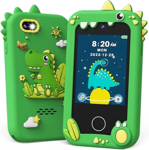Miniatura 8 de KOKODI Teléfono inteligente para niños, pantalla táctil HD con doble cámara para niños, regalos de cumpleaños de Navidad, dinosaurio, teléfono