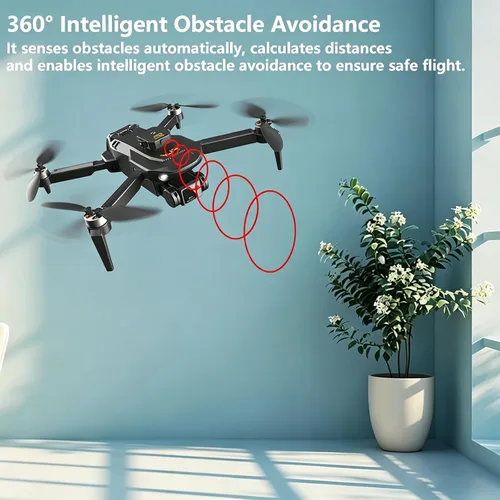 Miniatura 4 de Dron con cámara HD 1080P, cuadricóptero RC plegable con una tecla de despegue/tierra, control de gestos, evitación inteligente de obstáculos, 2