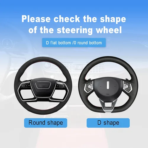 Miniatura 4 de Funda de cuero de microfibra para volante, con mango de agarre antideslizante que mejora el control, ajuste universal para la mayoría de autos