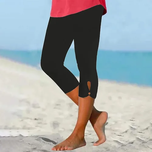 Miniatura 2 de Pantalones capri para mujer, estilo casual, de verano, elásticos, de cintura alta, pantalones de yoga, ajuste atlético, pantalones deportivos