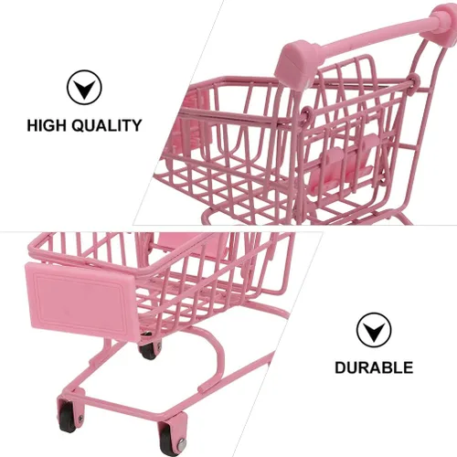 Miniatura 7 de Happyyami 2pcs Mini Carrito de compras de Metal Carrito de Supermercado Mini Carrito de Compras Carrito de Compras Carrito de Utilidad Carro