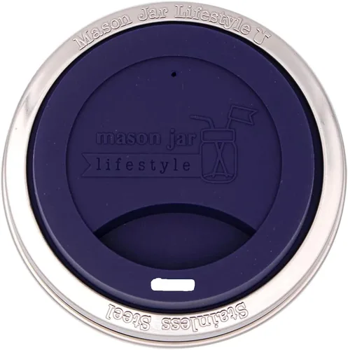 Miniatura 33 de Tapa de silicona para beber con banda de acero inoxidable para tarros Mason (Americana multicolor, boca regular)