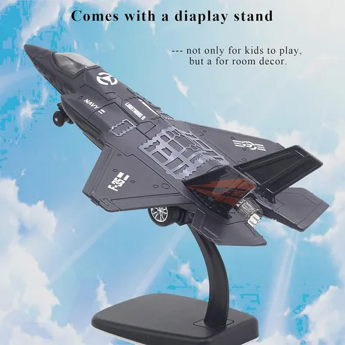 Miniatura 7 de OTONOPI Avión de Combate a Escala Militar F-35 Modelo de Avión del Ejército Fuerza Aérea de Metal Fundido con Retroceso Avión de Ataque y Bombardeo
