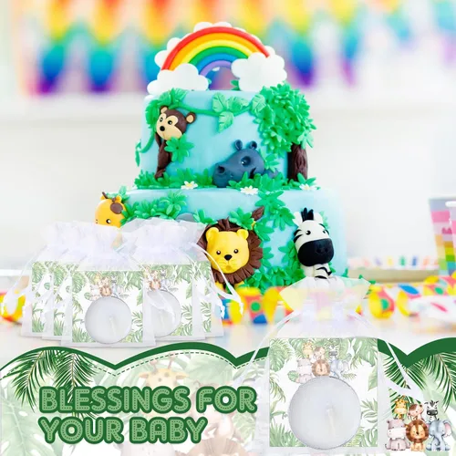 Miniatura 6 de MTLEE 50 Juegos de Velas para Baby Shower, Regalos de Fiesta para Invitados, Incluyendo 50 Mini Velas de Té, Etiquetas de Agradecimiento y Bolsas
