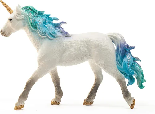 Miniatura 3 de Schleich bayala, Juguetes de unicornio para niñas y niños, semental de unicornio marino con gemas, azul y morado, a partir de 5 años
