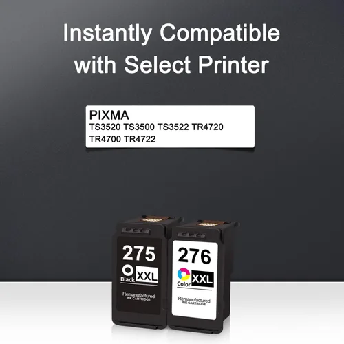 Miniatura 2 de PG-275XL/CL-276XL - Cartuchos de tinta de repuesto para cartuchos de tinta Canon 275 XL 276 XL 275/276 para PIXMA TS3520 TS3500 TS3522 TR4720 TR4722