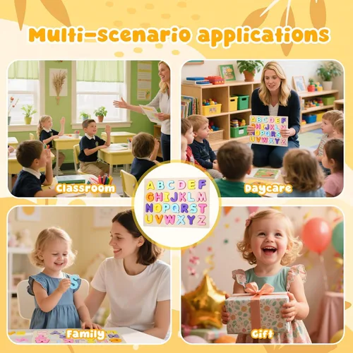 Miniatura 7 de Rompecabezas del alfabeto de madera para niños pequeños, juguetes de aprendizaje ABC para niños, actividades educativas preescolares para niñas