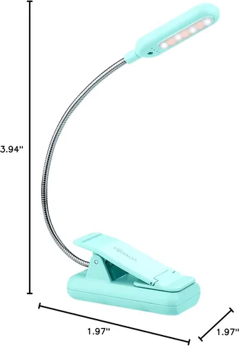 Miniatura 7 de VAVOFO - Luz de lectura recargable para libros, bloqueo de luz azul, luz de lectura con clip de 1600K ámbar, luz para libros de 7 LEDs para niños