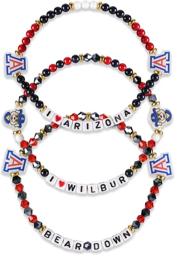 Miniatura 44 de FOCO NCAA unisex-adulto Paquete de 3 Pulseras de la Amistad con Cuentas con Logotipo de Equipo Universitario de la NCAA Oficialmente Licenciadas