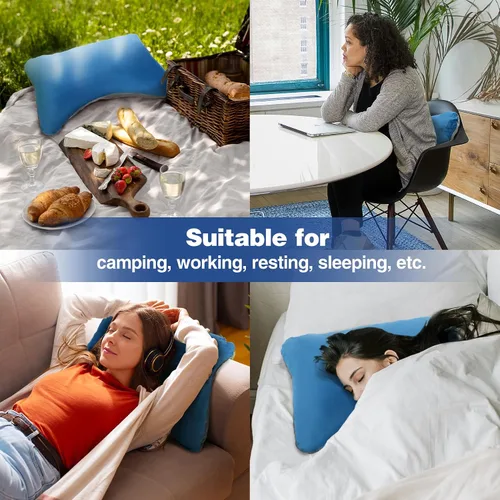 Miniatura 7 de REDCAMP Almohada de espuma viscoelástica para campamento, ligera y pequeña almohada de viaje con funda de almohada extraíble, fácil de limpiar