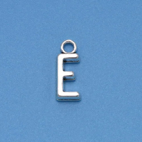Miniatura 4 de 50pcs plata antigua letra E aleación colgante encantos para bricolaje joyería fabricación para collares, pulseras llaveros más, aleación, Aleación.