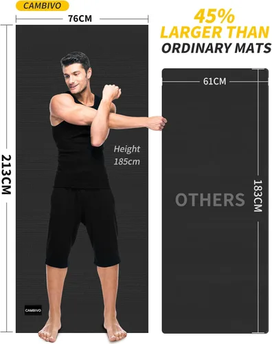 Miniatura 2 de CAMBIVO Esterilla de yoga para mujeres y hombres, esterilla de ejercicio extra larga y ancha (72"x48"/84"x30"), esterilla de entrenamiento grande