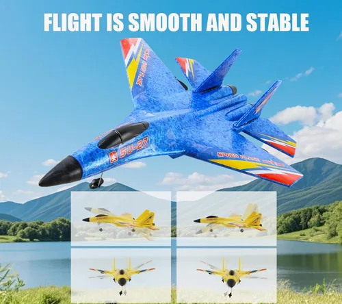 Miniatura 5 de Aviones de espuma RC para mayores de 14 años y adultos, avión de combate con control remoto, juguetes de avión de pasatiempo, regalos para Azul