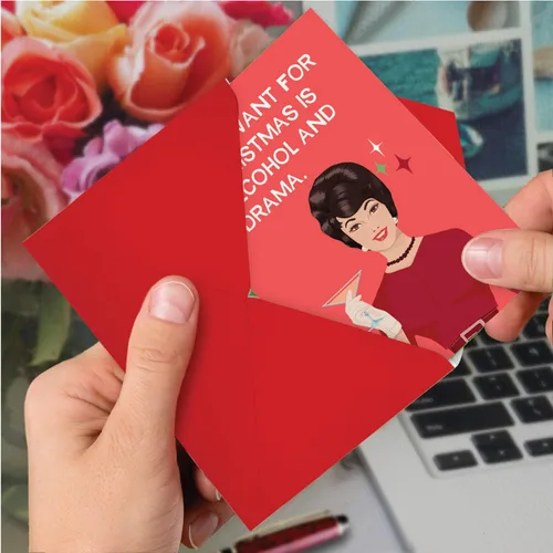 Miniatura 6 de NobleWorks - Divertida tarjeta navideña para adultos para mujeres - Tarjeta de felicitación festiva con humor directo, tarjeta de felicitación