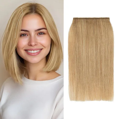 Miniatura 25 de S-noilite Extensiones de cabello corto con broches, 100% cabello humano real, 2 clips, extensiones con clip para mujeres con cabello delgado, añade