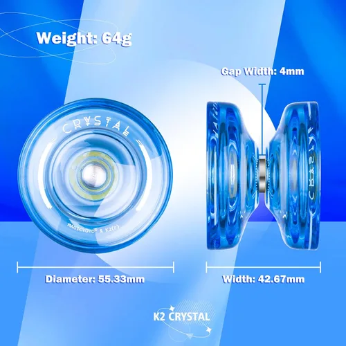 Miniatura 5 de MAGICYOYO Yo Yo de Cristal Profesional K2, Yoyo Responsivo para Niños de 8-12, Yo-yo de Plástico con Giro de Dedo para Trucos con Rodamiento No