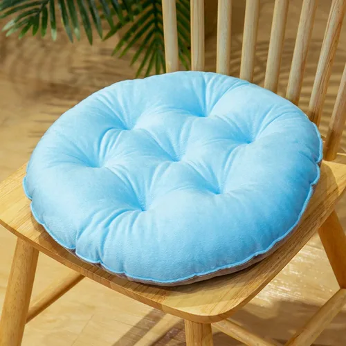 Paquete de 2 cojines redondos de terciopelo grueso para asiento, almohadillas de color sólido para silla, cojín de piso para tatami, almohadilla de