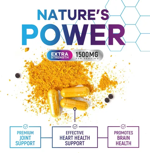 Miniatura 9 de Suplemento de curcumina de cúrcuma – 95% curcuminoides con cúrcuma orgánica y jengibre, extracto de pimienta negra BioPerine para una mejor