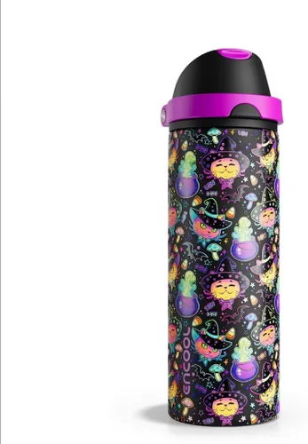 Miniatura 38 de ENCOOL Botella de agua aislada con popote, botella de agua de acero inoxidable con tapa de botón, a prueba de fugas y sin BPA, mantiene el frío Atún
