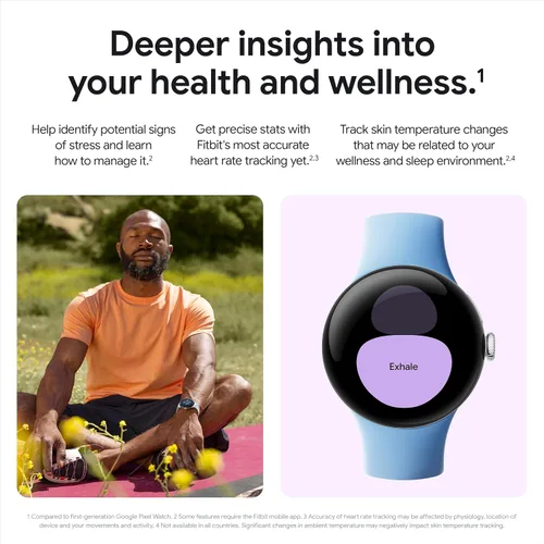 Miniatura 5 de Google Pixel Watch 2 con lo mejor de Fitbit y Google - Seguimiento de frecuencia cardíaca, gestión del estrés, características de seguridad - Reloj