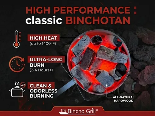 Miniatura 3 de The Bincho Grill Binchotan Carbón para barbacoa japonesa. Yakitori de madera dura natural de alta calidad y todo tipo de parrillas.