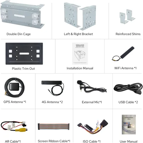 Miniatura 7 de Joying 8.9 "radio doble DIN con Carplay y Android Auto, 4GB+64GB Android 13 unidad principal pantalla táctil estéreo del coche con AM/FM