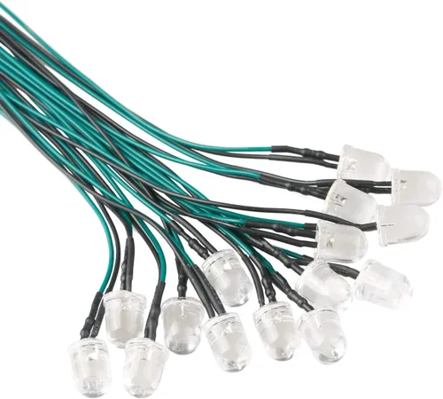 Miniatura 37 de 30 piezas de luces LED UV de 12 voltios, 3 mm, diodo emisor precableado, 20 cm, DC 12 V, lente transparente, luz LED ultravioleta, pequeñas lámparas