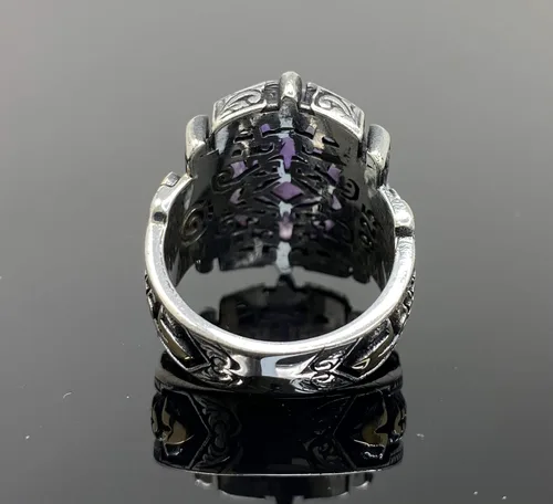Miniatura 8 de Anillo grande de plata de ley 925 k para hombre
