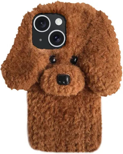 Miniatura 16 de UnnFiko Funda de felpa suave y cálida de invierno compatible con iPhone 6 y 6s, fundas de gato mullido, de piel esponjosa, hechas a mano para niñas