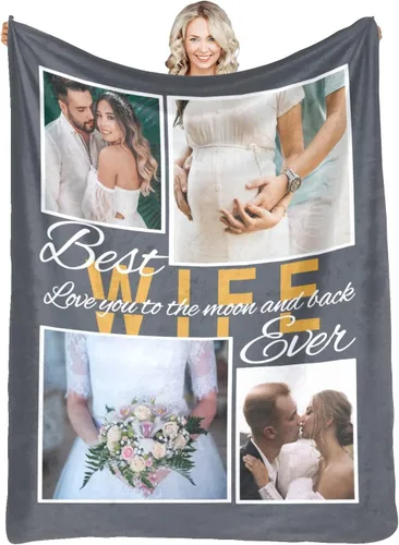 Miniatura 18 de Manta personalizada con fotos, mantas personalizadas con imagen para madre, padre, niños, hermana, amigos, parejas, cumpleaños, 1 foto, 30 x 40