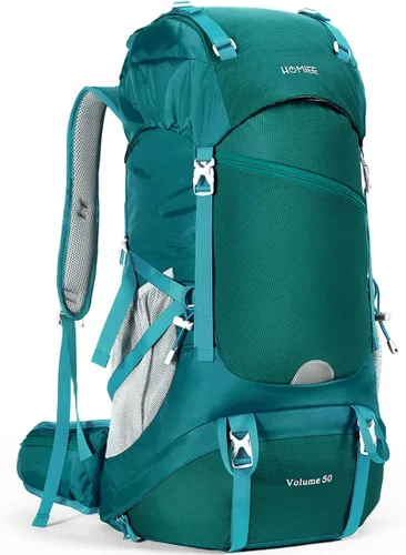 Miniatura 10 de HOMIEE 50L Hiking Backpack Travel Bag Waterproof Camping Rucksack with Rain Cover Lightweight Backpacking Backpack