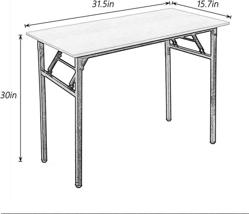 Miniatura 3 de Escritorio pequeño de 31.5 pulgadas para computadora de escritorio pequeño para espacio pequeño, mesa plegable pequeña, escritorio compacto