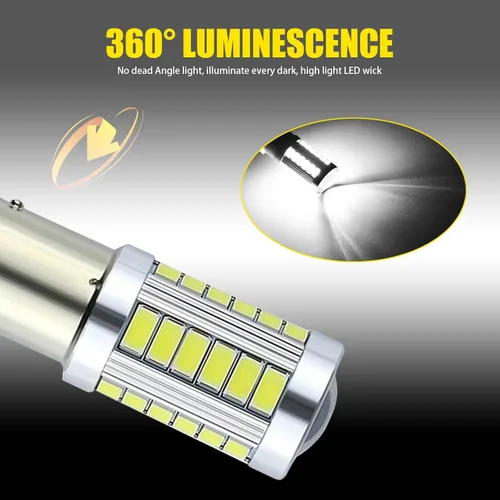 Miniatura 5 de Tesnaao Pack-4 Luz de freno LED 1157 para automóvil, 33SMD 1200LM cuentas de lámpara de alto brillo con lente, marcador lateral de luz trasera