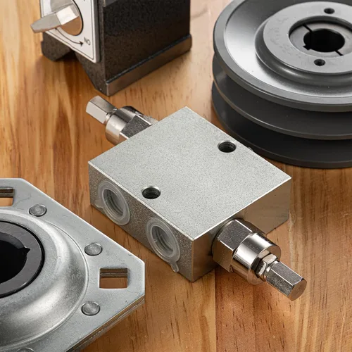 Miniatura 6 de Threlaco Dual Crossover Hydraulic Relief Cushion Valve, 1/2” NPT Ports, 19 GPM Flow, Adjustable 150-2600 PSI, 5000 PSI Max Pressure, Forged 45 Steel
