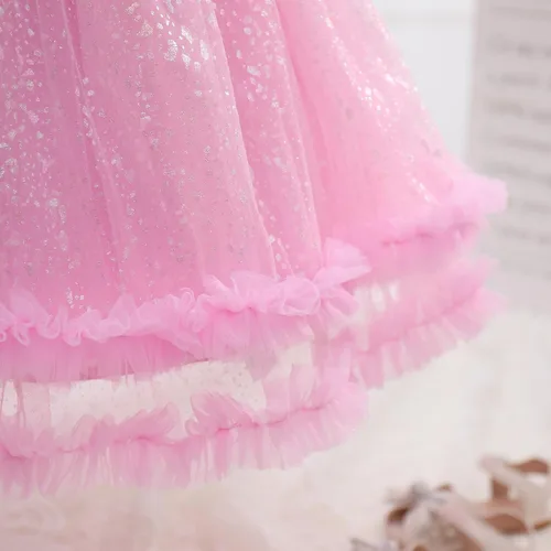 Miniatura 190 de IMEKIS Vestido de princesa de cumpleaños para niña pequeña, confeti brillante, bohemio, arco iris, pastel, sesión de fotos, traje para 1-6T