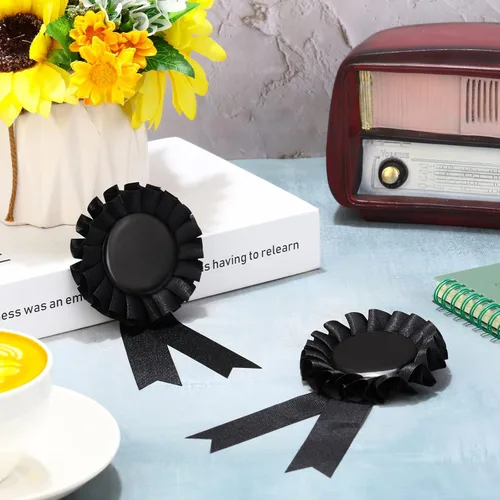 Miniatura 7 de Cinta de premio en blanco de 12 piezas, premio de premio de 1er lugar, medalla de roseta, cinta de participación de reconocimiento de victoria