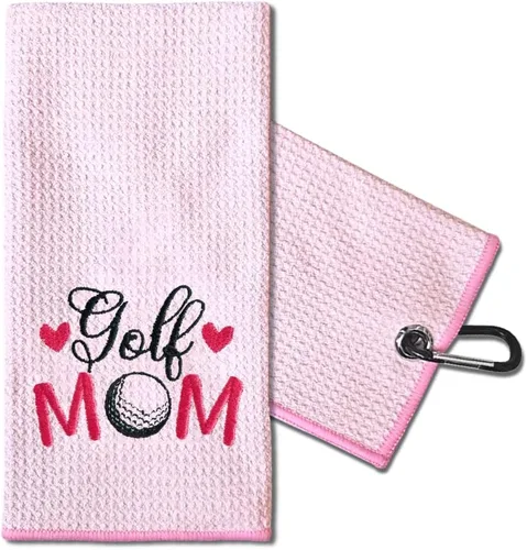 Miniatura 16 de TOUNER Just A Girl Who Loves Golf Toalla bordada para bolsas de golf con clip, divertidos regalos de golfista rosa para tía, novia, hermana, rosa081