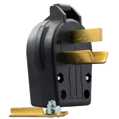 ELEGRP NEMA 10-30P y NEMA 10-50P enchufe de ángulo, enchufe eléctrico de 4 clavijas para secador/horno/estufa, hoja recta de servicio pesado, 30A
