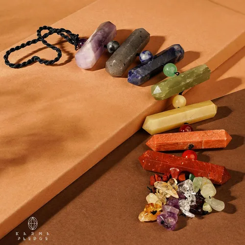 Miniatura 6 de Adornos colgantes de cristal de 7 chakras, piedra de cristal para automóvil, ventana, decoración colgante de pared, decoración hecha a mano