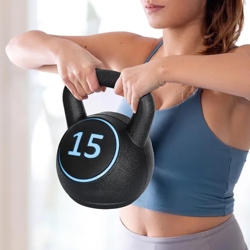 Miniatura 7 de F2C - Juego de pesas rusas de 4 piezas, juego de pesas para entrenamiento de fuerza, pesas rusas de 5 libras, 10 libras, 15 libras, 20 libras, pesas