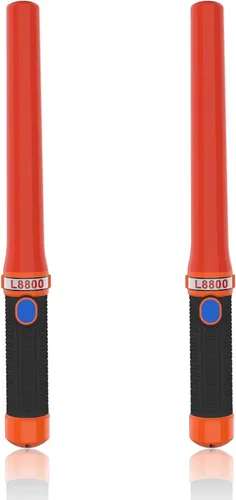 Bastones LED de control de tráfico de 16 pulgadas, varita de tráfico de señal con 2 pilas C de celda seca (no incluidas), varita de seguridad de