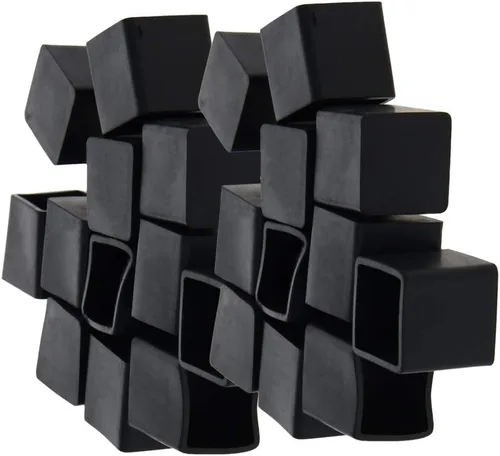 Miniatura 13 de 12 piezas de 0.79 x 0.79 pulgadas de plástico para pies cuadrados, protector de suelo deslizante para muebles, reduce el ruido, evita arañazos